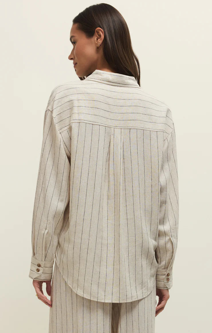 Alfie Striped Z Supply Linen Button Up