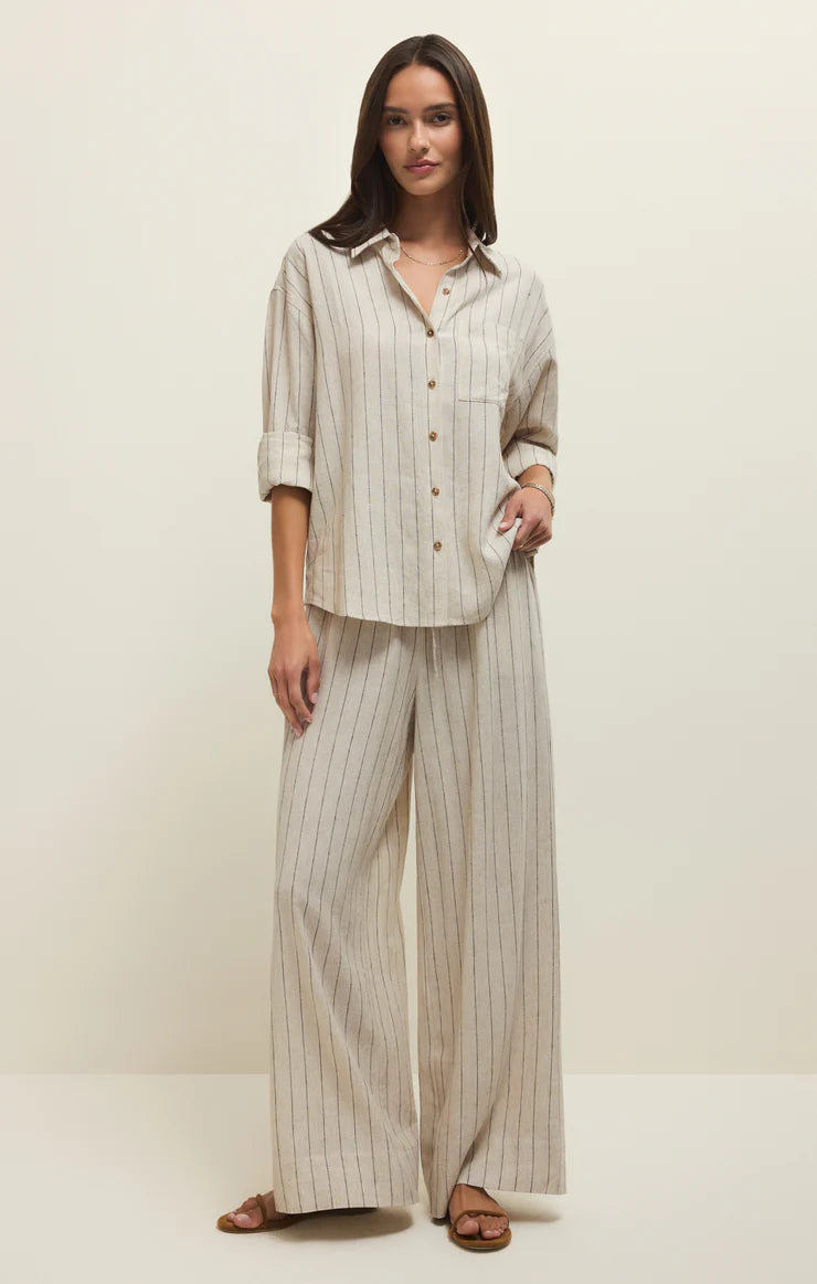 Alfie Striped Z Supply Linen Button Up