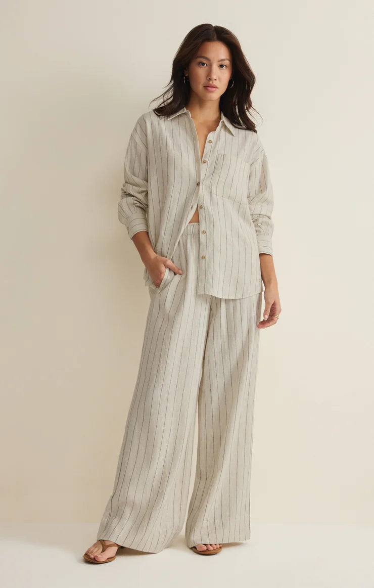 Alfie Striped Z Supply Linen Button Up