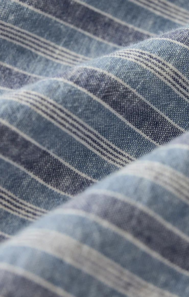 Indigo Striped Button Up
