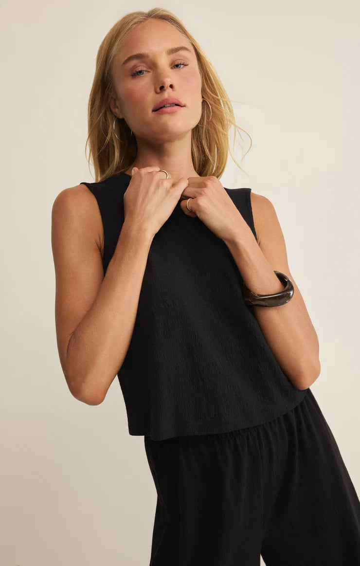 Sloane Textured Tank - Black
