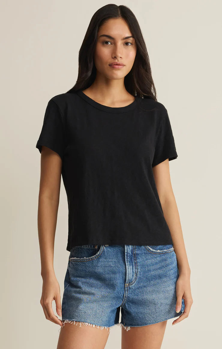 Junie Slub Tee - Black