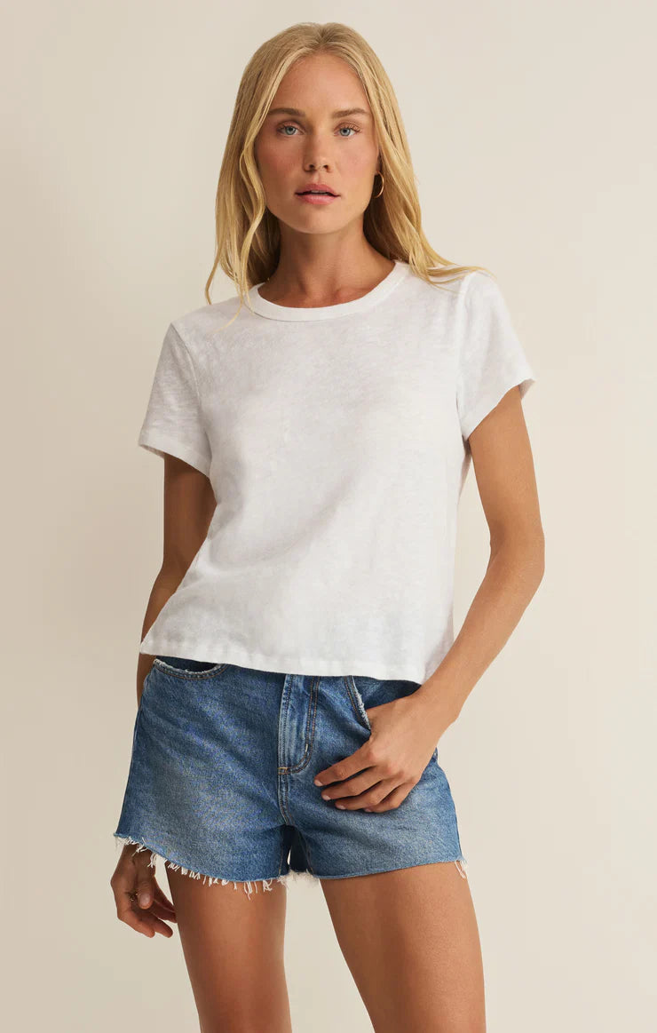 Junie Slub Tee- White