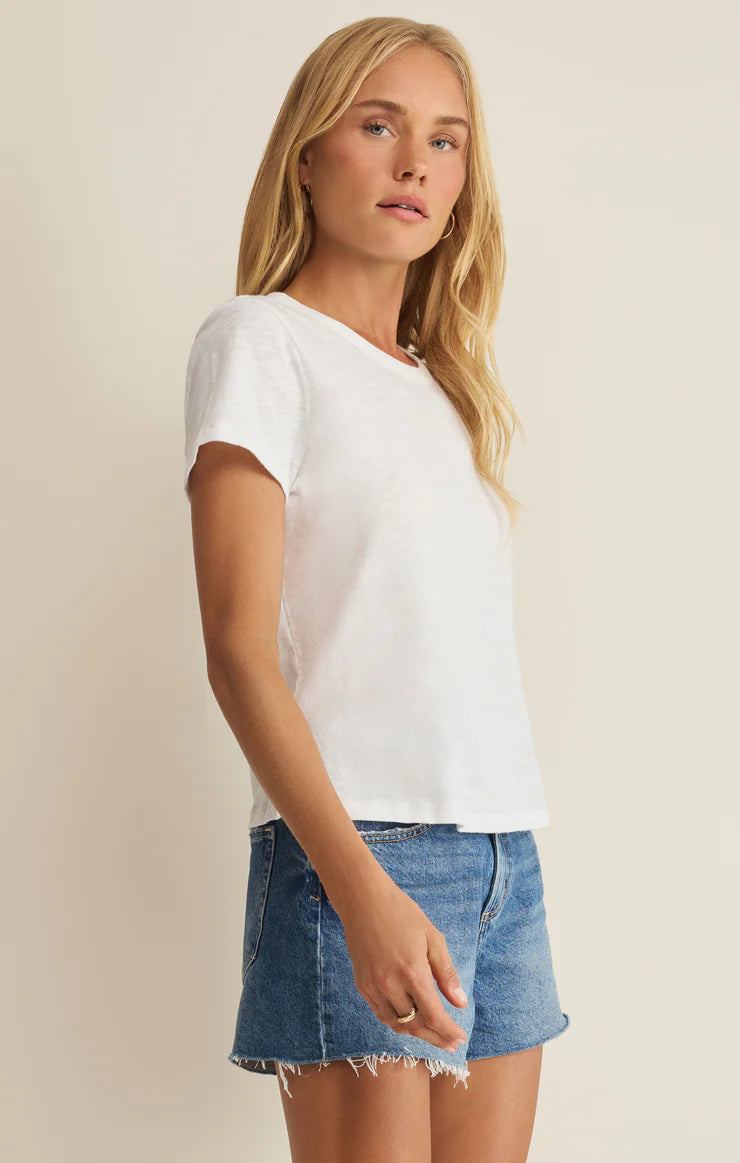 Junie Slub Tee- White