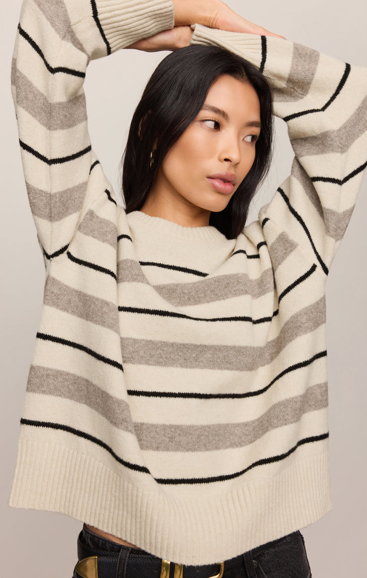 Cirrus Stripe Sweater - Chalk