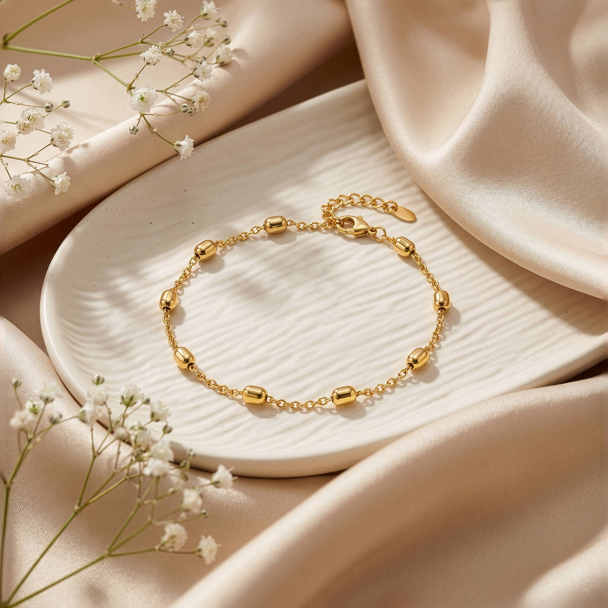 Rice Bead Bracelet - Gold