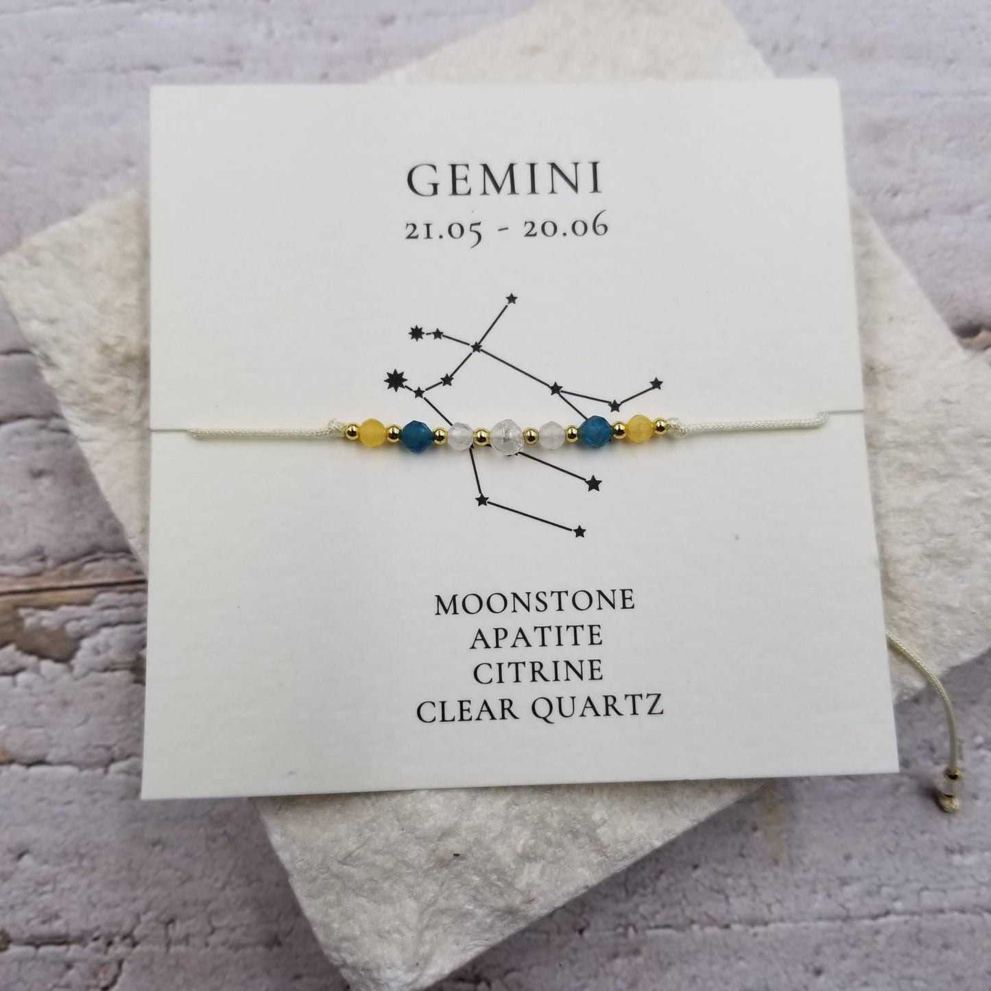 GEMINI Constellation Natural Stone Bead Friendship Bracelet