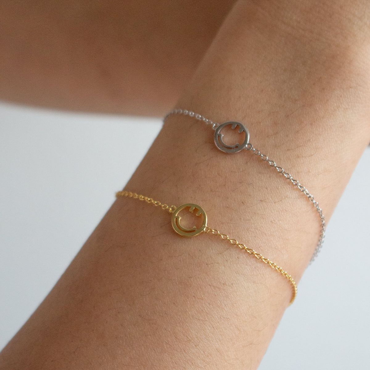 Smiley Face Sterling Silver Bracelet