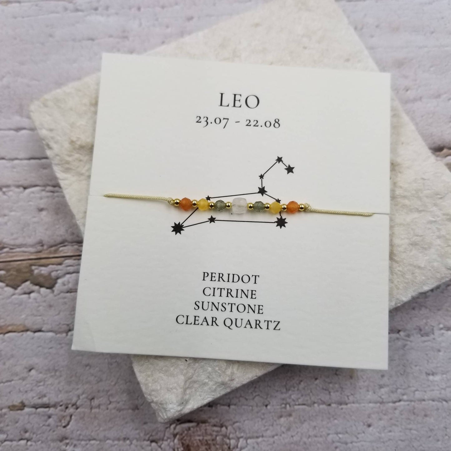 LEO Constellation Natural Stone Bead Friendship Bracelet