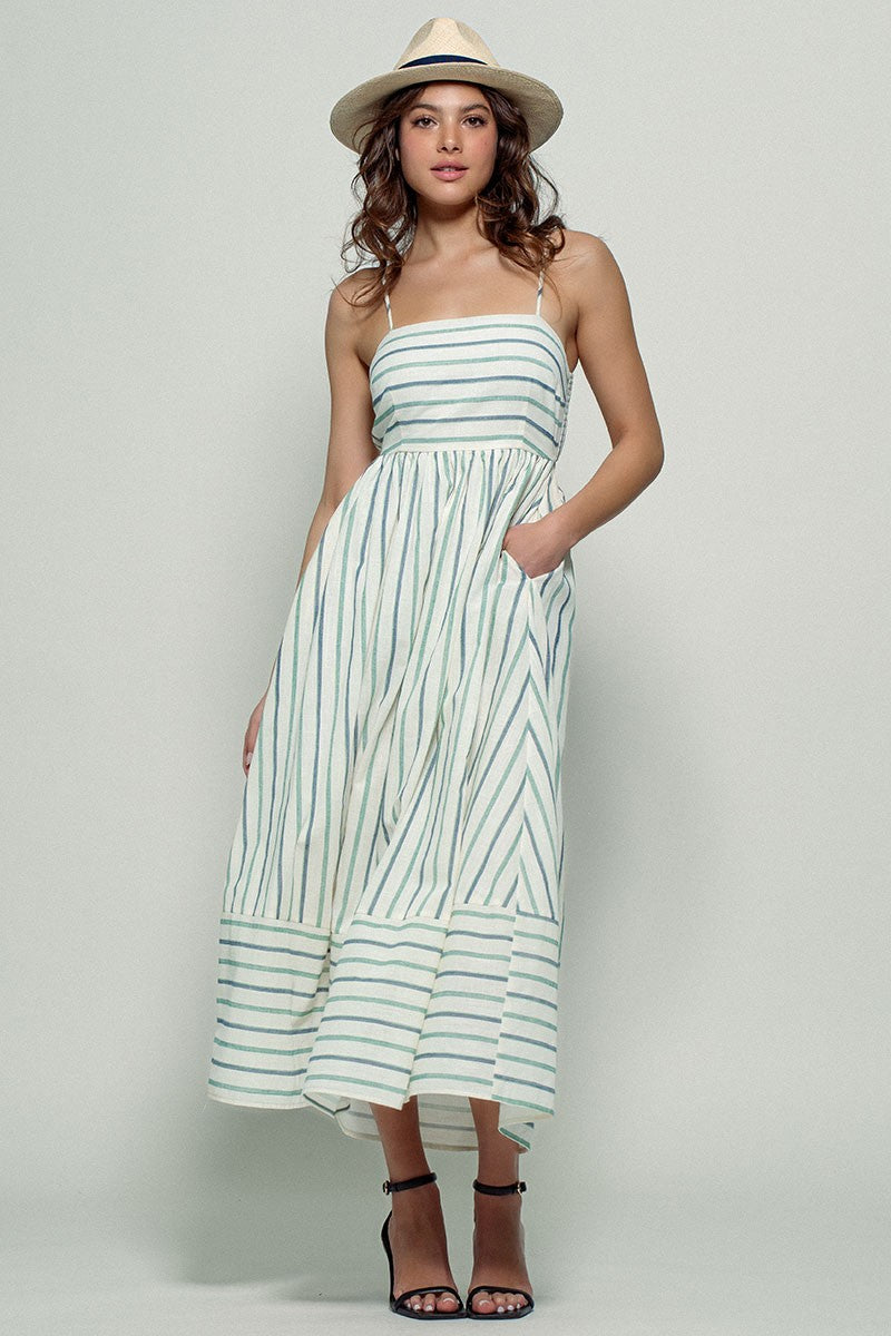 Janna - Blue / Sage Summer Dress