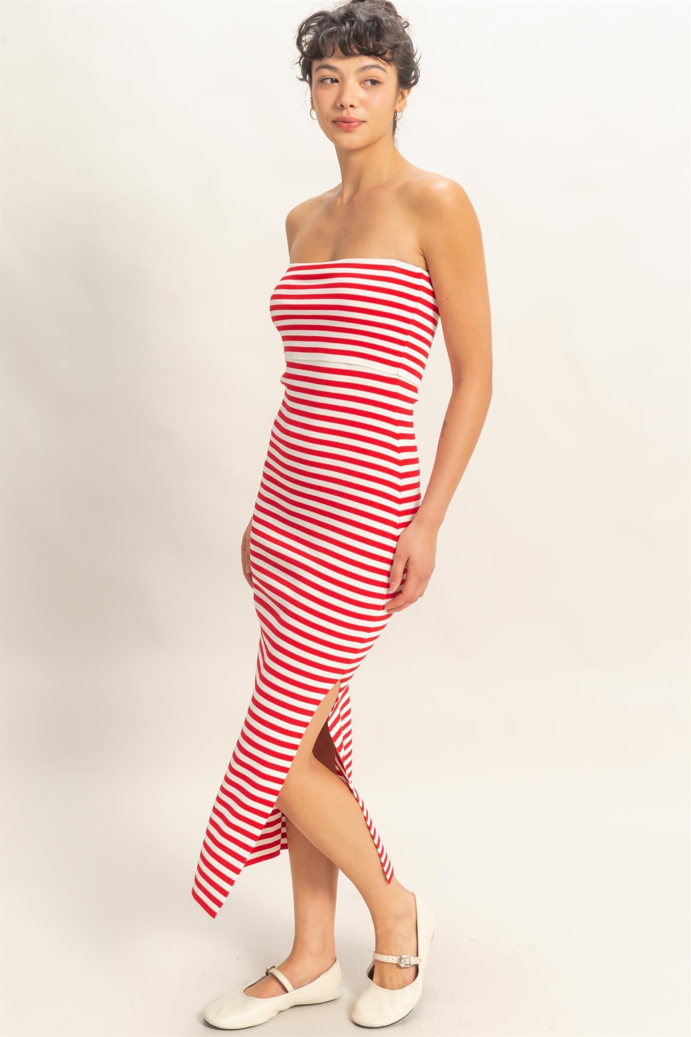 Betty Striped Body Con Midi