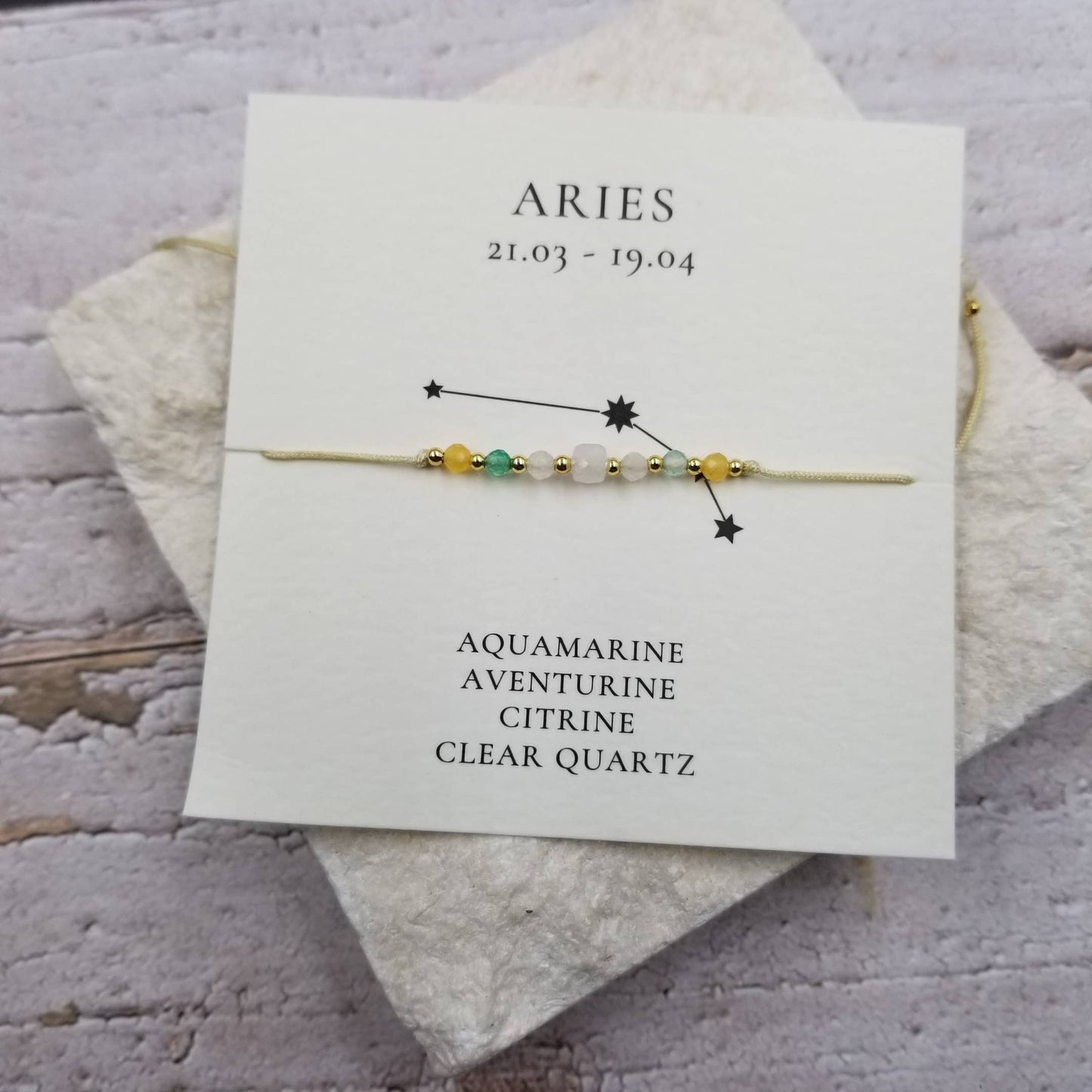 ARIES Constellation Natural Stone Bead Friendship Bracelet