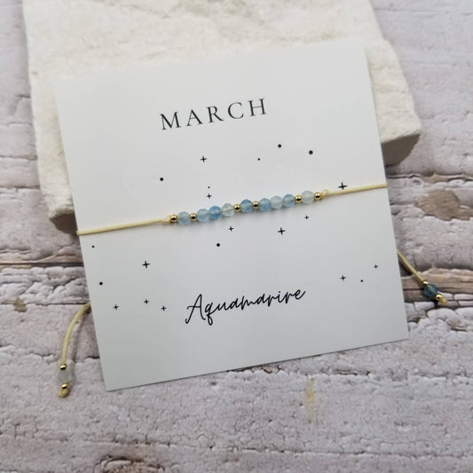 MARCH Handmade Crystal & Copper Bead Birthday Month Bracelet