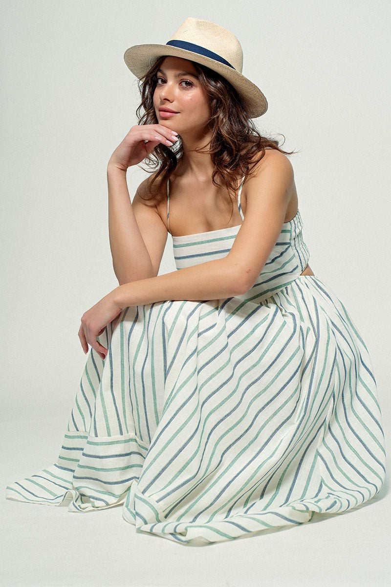 Janna - Blue / Sage Summer Dress