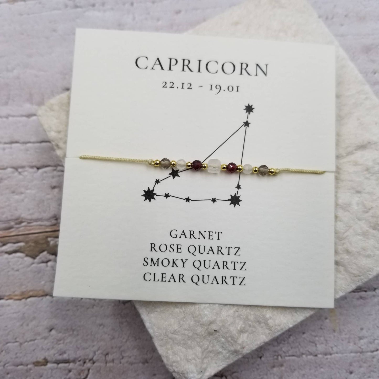 CAPRICORN Constellation Natural Stone Bead Friendship Bracelet: