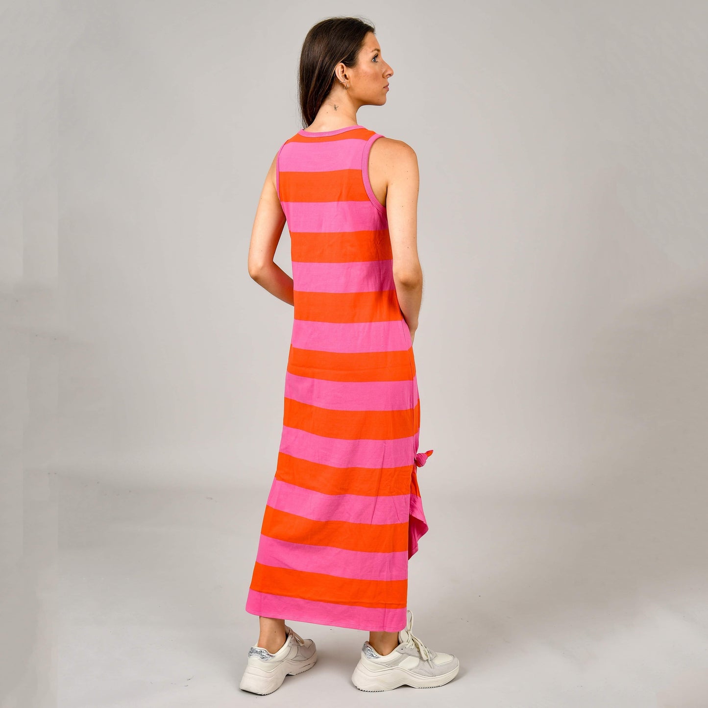 Kiki Pink Stripe Knot Dress