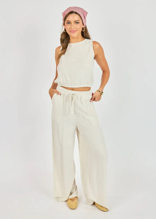 Sugarloaf Elastic Waist Pant - Oatmeal