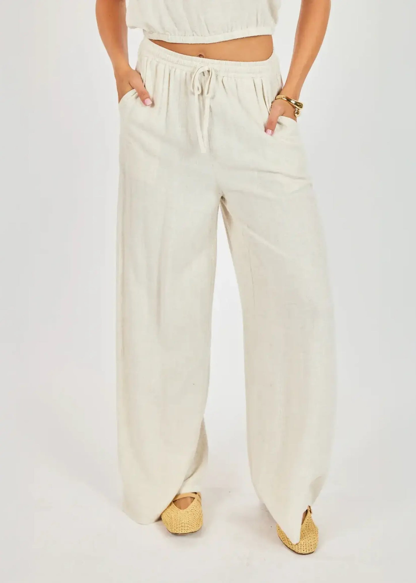 Sugarloaf Elastic Waist Pant - Oatmeal