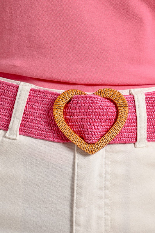 Heart Buck Belt - Pink
