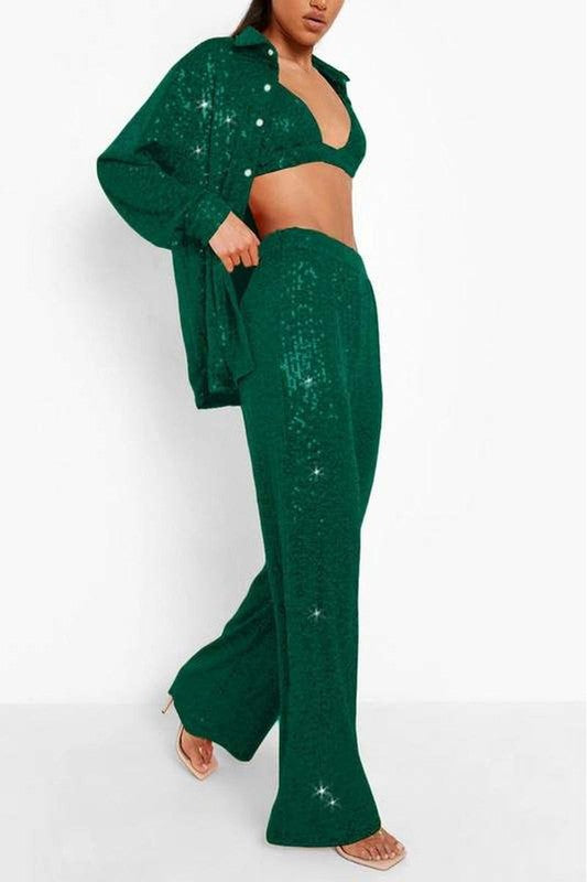 Ariel Emerald Sequin Pant