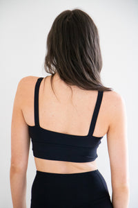 Royal Ribbed Bra in Pitch